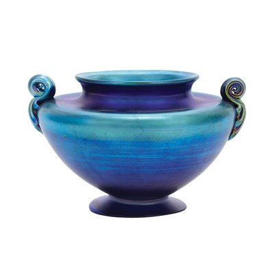 Lot 506 - Tiffany Blue Favrile Glass Vase Circa 1915 Of...
