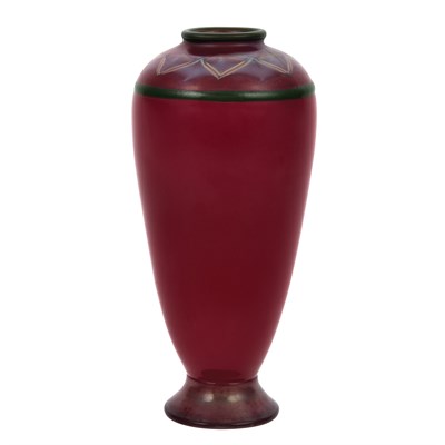Lot 513 - Tiffany Red Favrile Glass Footed Vase Circa...