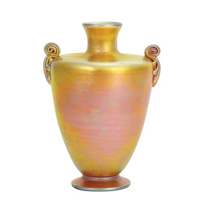 Lot 515 - Tiffany Gold Favrile Glass Vase Circa 1914 Of...