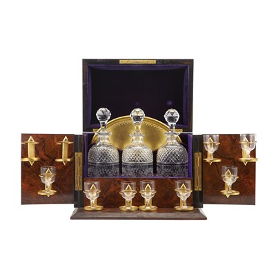 Lot 524 - Tiffany & Co. Burr-Walnut and Glass Cave a...