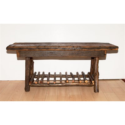 Lot 204 - Adirondack Style Wood Bench Length 41 1/2 inches.