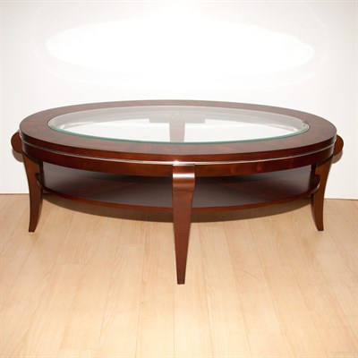 Lot 155 - Glass Top Mahogany Coffee Table Height 19 1/2...