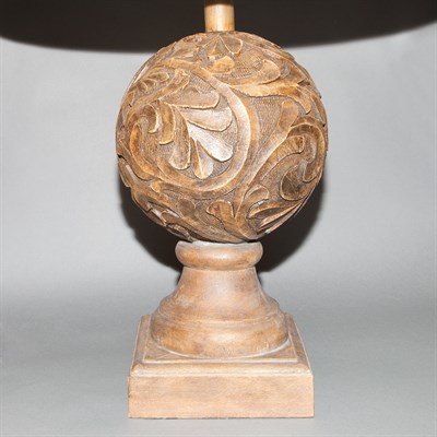 Lot 217 - Carved Wood Lamp Height overall 29 inches.
