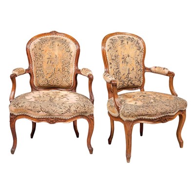 Lot 449 - Associated Pair of Louis XV Beechwood...
