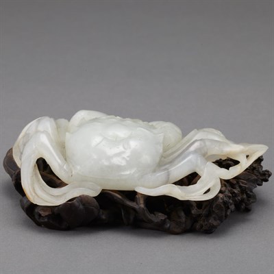 Lot 142 - Chinese Pale Celadon Jade Crab 19th Century...
