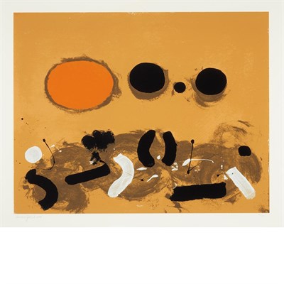 Lot 73 - Adolph Gottlieb ORANGE OVAL Color screenprint,...