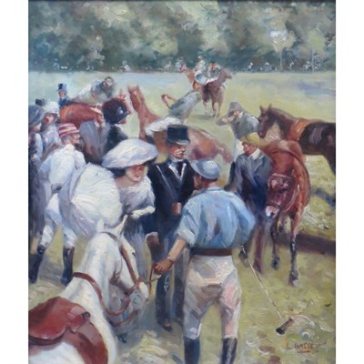 Lot 13 - Louis Basset French, b. 1948 On the Racetrack...