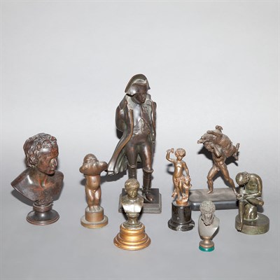 Lot 362 - Group of Eight Bronze and Bronze-Patinated...