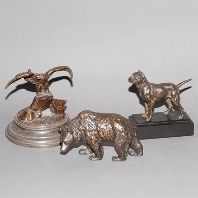 Lot 365 - Group of Seven Bronze and Patinated-Spelter...