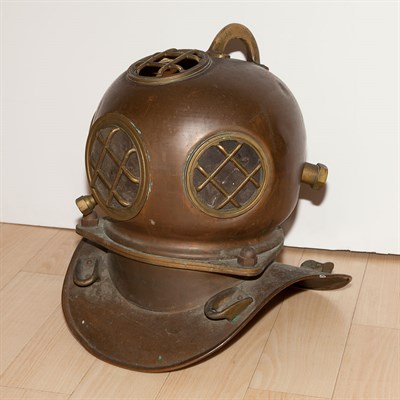 Lot 240 - Copper and Brass Scuba Diving Helmet Height 18...