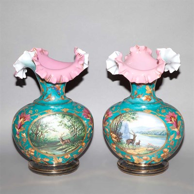 Lot 151 - Pair of Bohemian Style Gilt and Enamel...