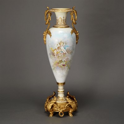 Lot 539 - Sevres Style Gilt-Bronze Mounted and Gilt...