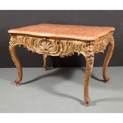 Lot 311 - Regence Style Gilt and Carved Wood Table The...