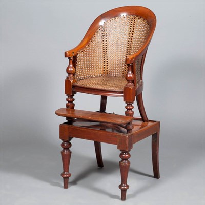 Lot 406 - Caned and Mahogany Child's Chair Height 37 1/2...