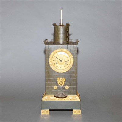 Lot 256 - Empire Style Gilt and Patinated-Bronze Mantel...
