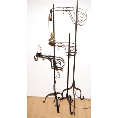 Lot 253 - Group of Three Painted Metal Floor Lamps...