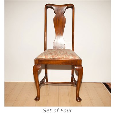 Lot 279 - Set of Four Queen Anne Style Mahogany Dining...
