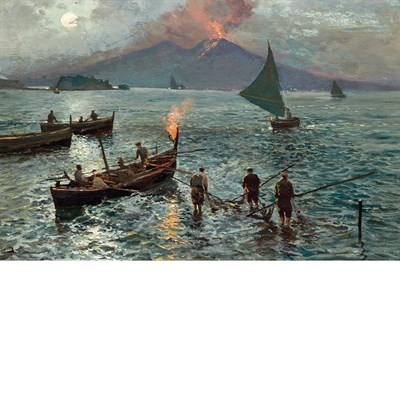 Lot 12 - Attilio Pratella Italian, 1856-1949 Night...