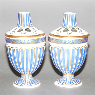 Lot 307 - Pair of Vienna Style Gilt Decorated Blue and...