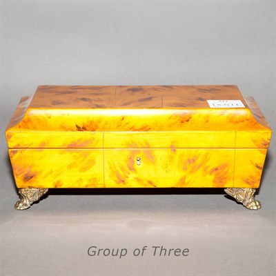 Lot 323 - Group of Three Wood and Faux Painted Boxes...