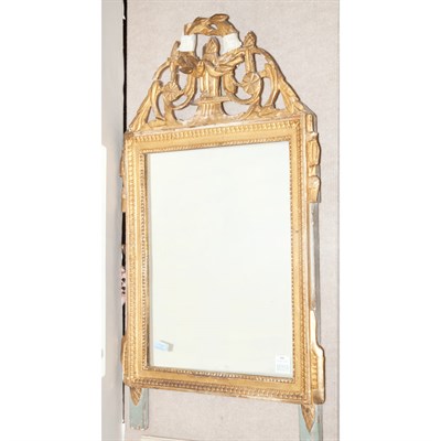 Lot 351 - Louis XVI Style Painted and Parcel Gilt Mirror...