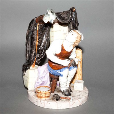 Lot 371 - Continental Faience Figure of a Cobbler Height...