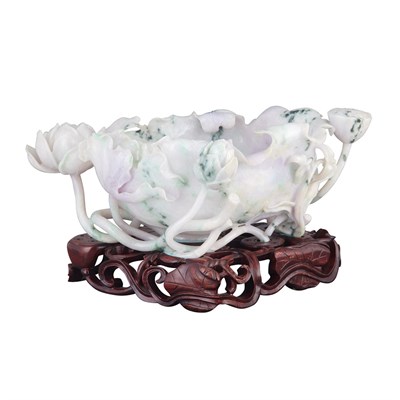 Lot 420 - Chinese Large Jadeite Bowl The deep bowl...