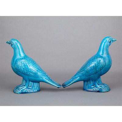 Lot 402 - Pair of Chinese Export Turquoise Glazed...