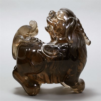 Lot 93 - Chinese Large Smokey Rock Crystal Figure of a...