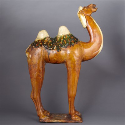 Lot 424 - Chinese Sancai Glazed Pottery Figure of a...