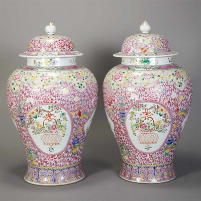 Lot 178 - Two Similar Chinese Famille Rose Glazed...