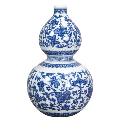Lot 199 - Chinese Blue and White Porcelain Double-Gourd...