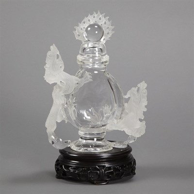 Lot 400 - Chinese Rock Crystal Covered Vase on Stand...