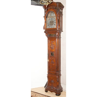 Lot 530 - Louis XVI Style Carved Walnut Tall Case Clock...