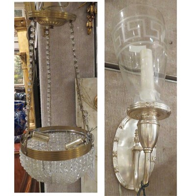Lot 534 - Pair of Silver Plated Sconces With hurricane...