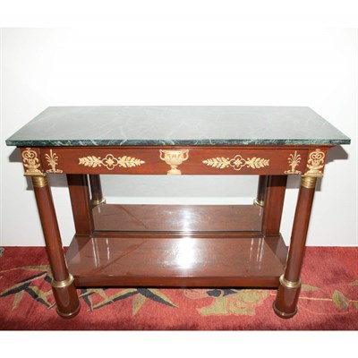 Lot 569 - Empire Style Marble Top and Gilt-Metal Mounted...