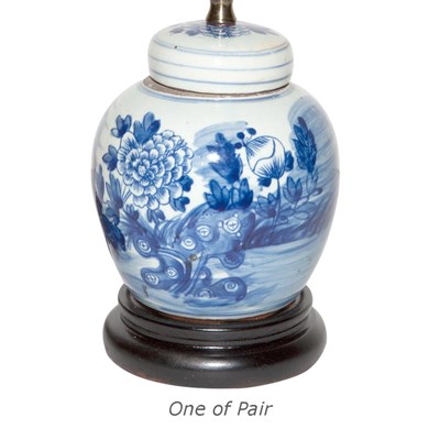 Lot 576 - Pair of Chinese Blue and White Glazed...