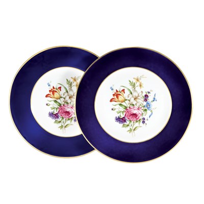 Lot 601 - Set of Twelve Royal Worcester Floral Decorated...