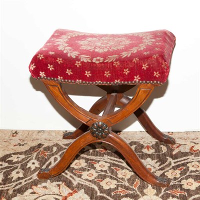 Lot 614 - Provincial Style Walnut Curule Stool Height 18...