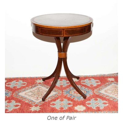 Lot 628 - Pair of Regency Style Leather Top Mahogany...