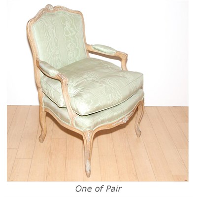 Lot 651 - Pair of Louis XV Style Painted Fauteuils