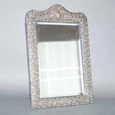 Lot 372 - English Silver Framed Mirror 20th Century...