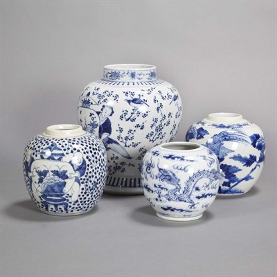 Lot 205 - Group of Four Chinese Blue and White Porcelain...