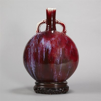 Lot 523 - Chinese Flambe Glazed Porcelain Vase Height 16...