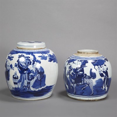 Lot 489 - Two Chinese Blue and White Glazed Porcelain...