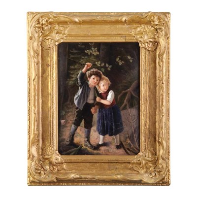 Lot 267 - Framed KPM Painted Porcelain Plaque of Hansel...