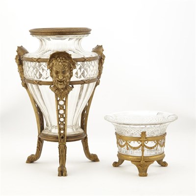 Lot 560 - Two Empire Style Gilt-Bronze and Cut Glass...