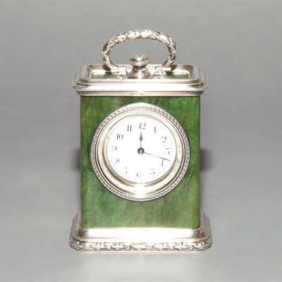 Lot 277A - French Silver Mounted Nephrite Jade Miniature...