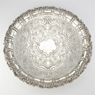 Lot 373 - George III Silver Salver Diameter 16 inches,...