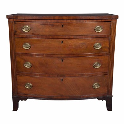 Lot 139 - Federal Mahogany Bow Front Chest of Drawers...